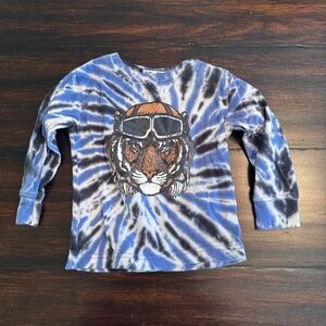Mish Boys Blue Tie-Dye Tiger Kids Shirt Size 18M